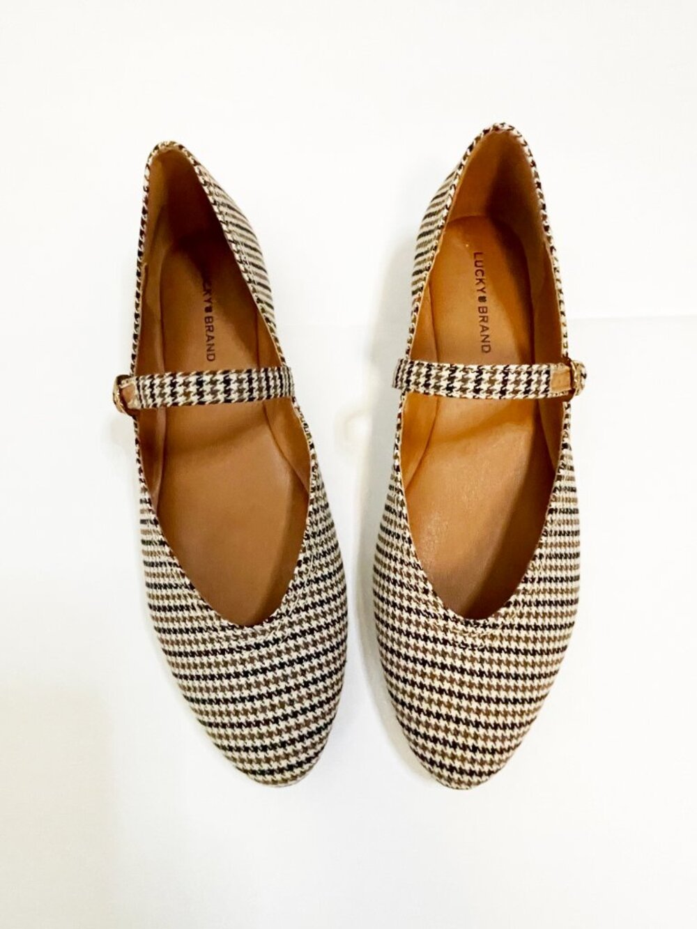 Lucky Brand Mary Jane Flats Women’s Size 8.5 Houndstooth Plaid Buckle Ballet - Picture 4 of 9